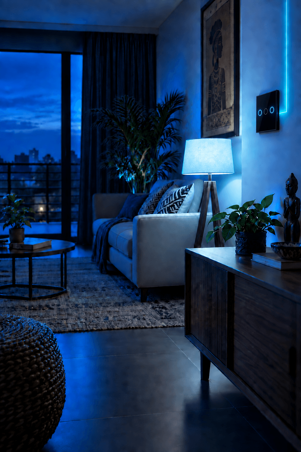 A connected light switch in a Cyberwatt-powered home